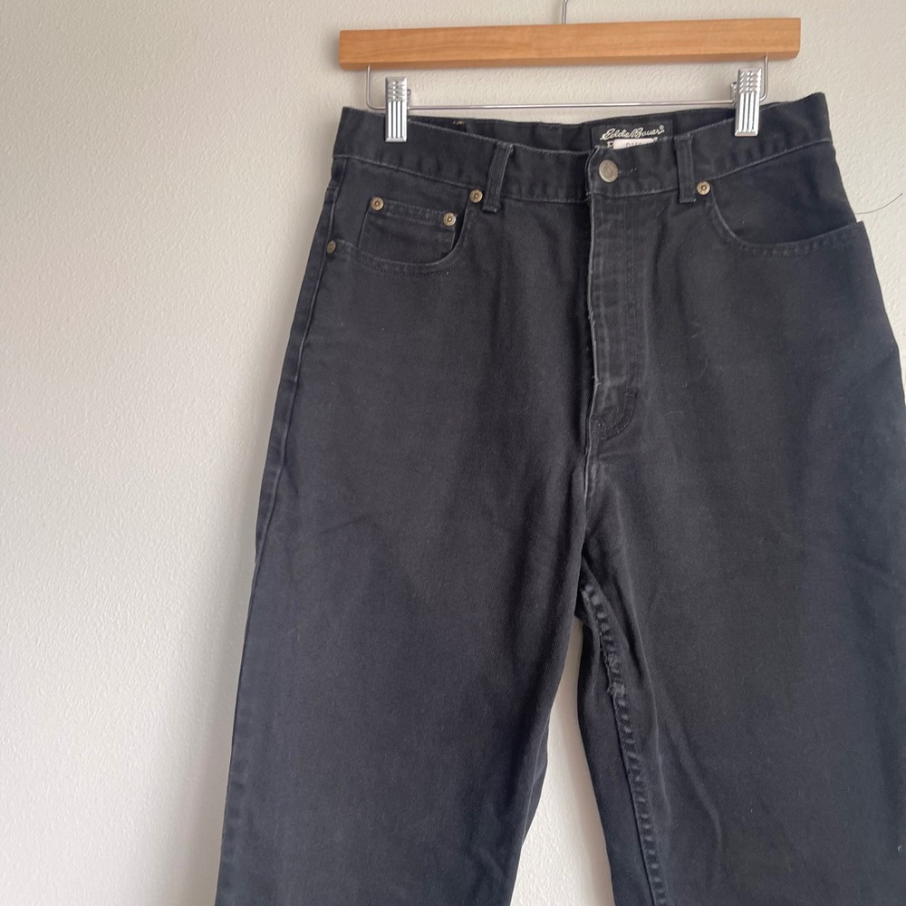 Vintage Eddie Bauer High-Waist‎ Straight Tapered Leg Black Jeans Size 12 - Picture 7 of 9
